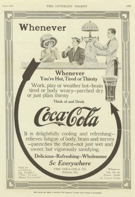 historyczna reklama drukowana coca cola